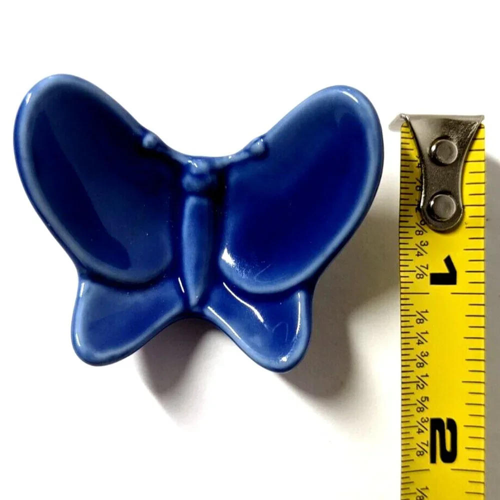 Crate & Barrel Ceramic Blue Butterfly Chopstick Rests 4pcs, Japan, Discontinued